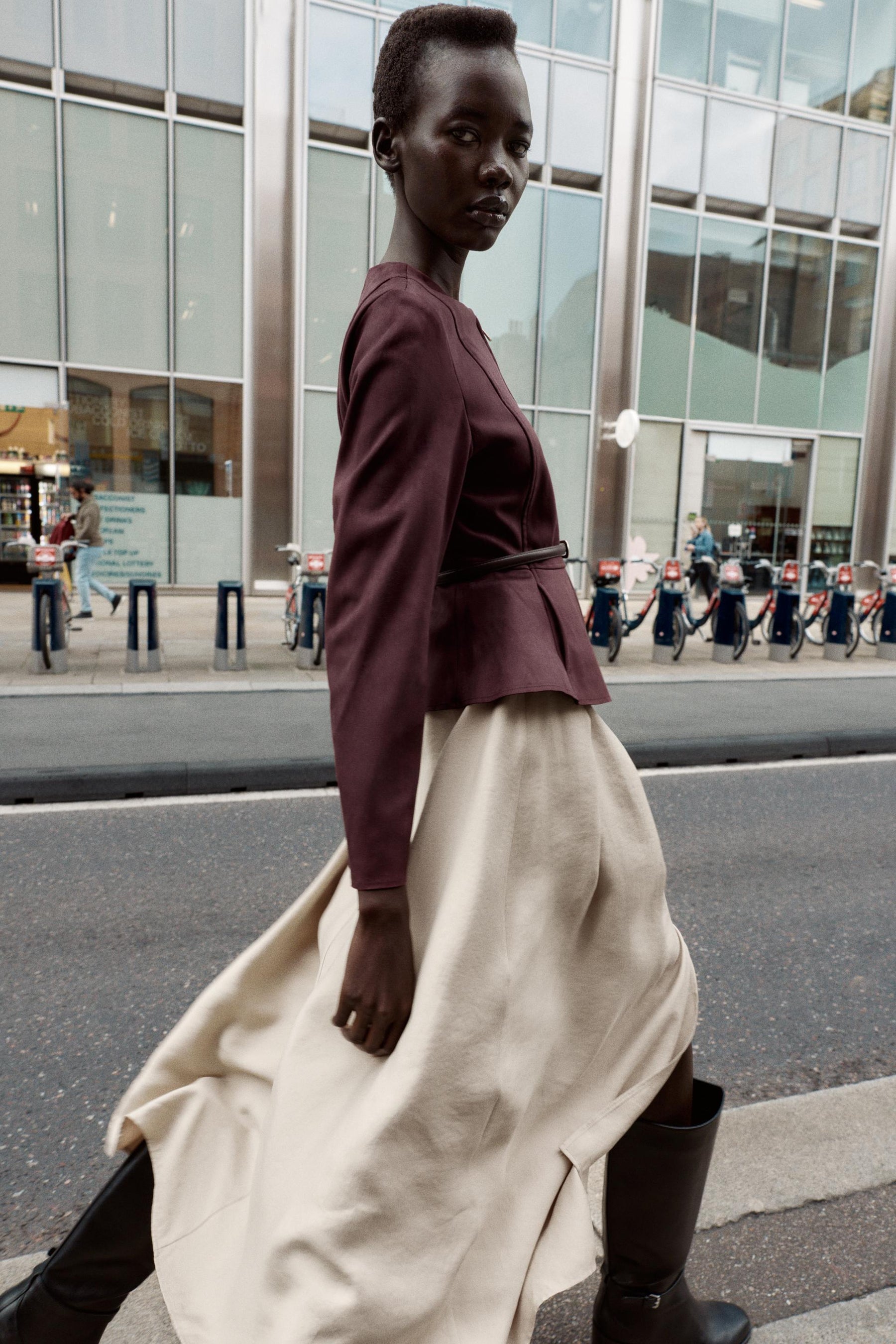 Wildleder-Peplum-Jacke