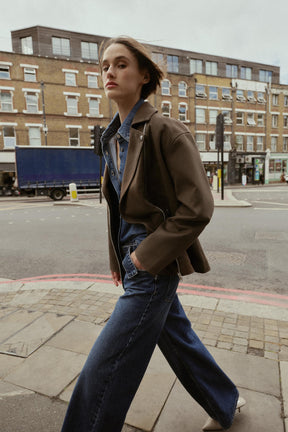 Bikerjacke aus Kunstwildleder