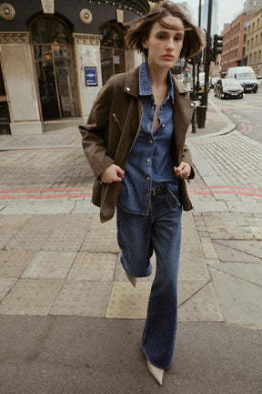 Bikerjacke aus Kunstwildleder