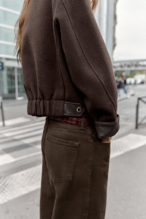 SOFT JACKET WITH LEATHER EFFECT TRIMS - Image 7