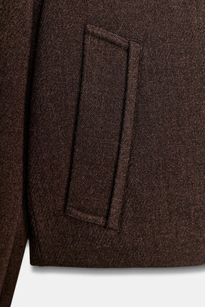 Weiche Jacke mit Lederimitat-Besatz