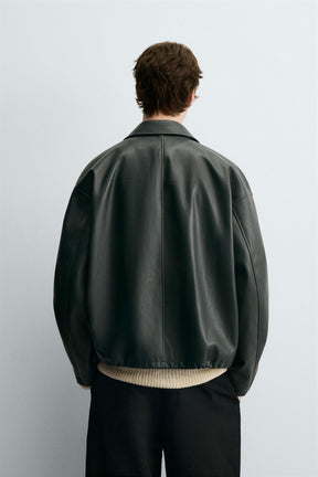 RELAXED FIT FAUX LEATHER JACKET - Image 3