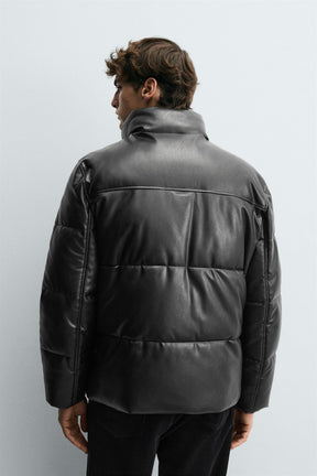 FAUX LEATHER PUFFER JACKET - Image 3
