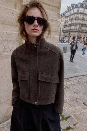 Weiche Jacke mit hohem Kragen