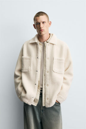 FAUX SHEARLING OVERSHIRT WITH POCKETS - Image 2