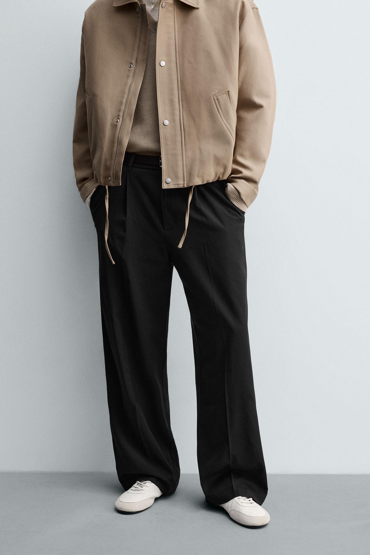 PLEATED TEXTURED TROUSERS - Image 2