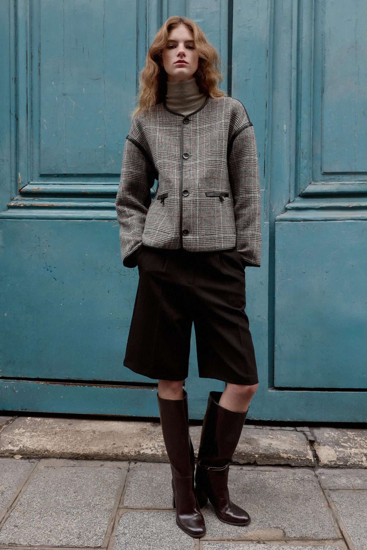 REVERSIBLE JACKET WITH FAUX LEATHER TRIMS - Image 1