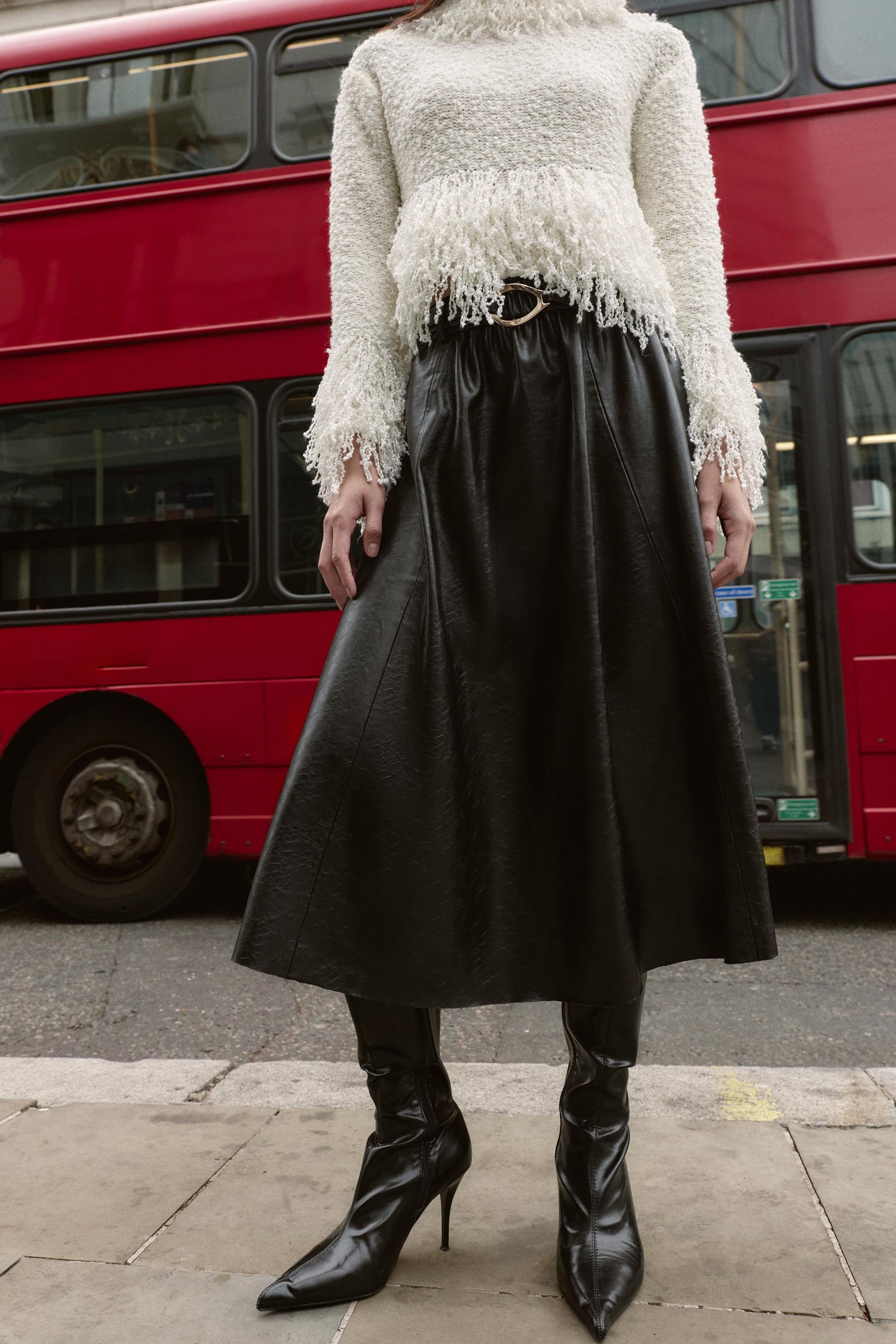 Midi-Rock aus Kunstleder