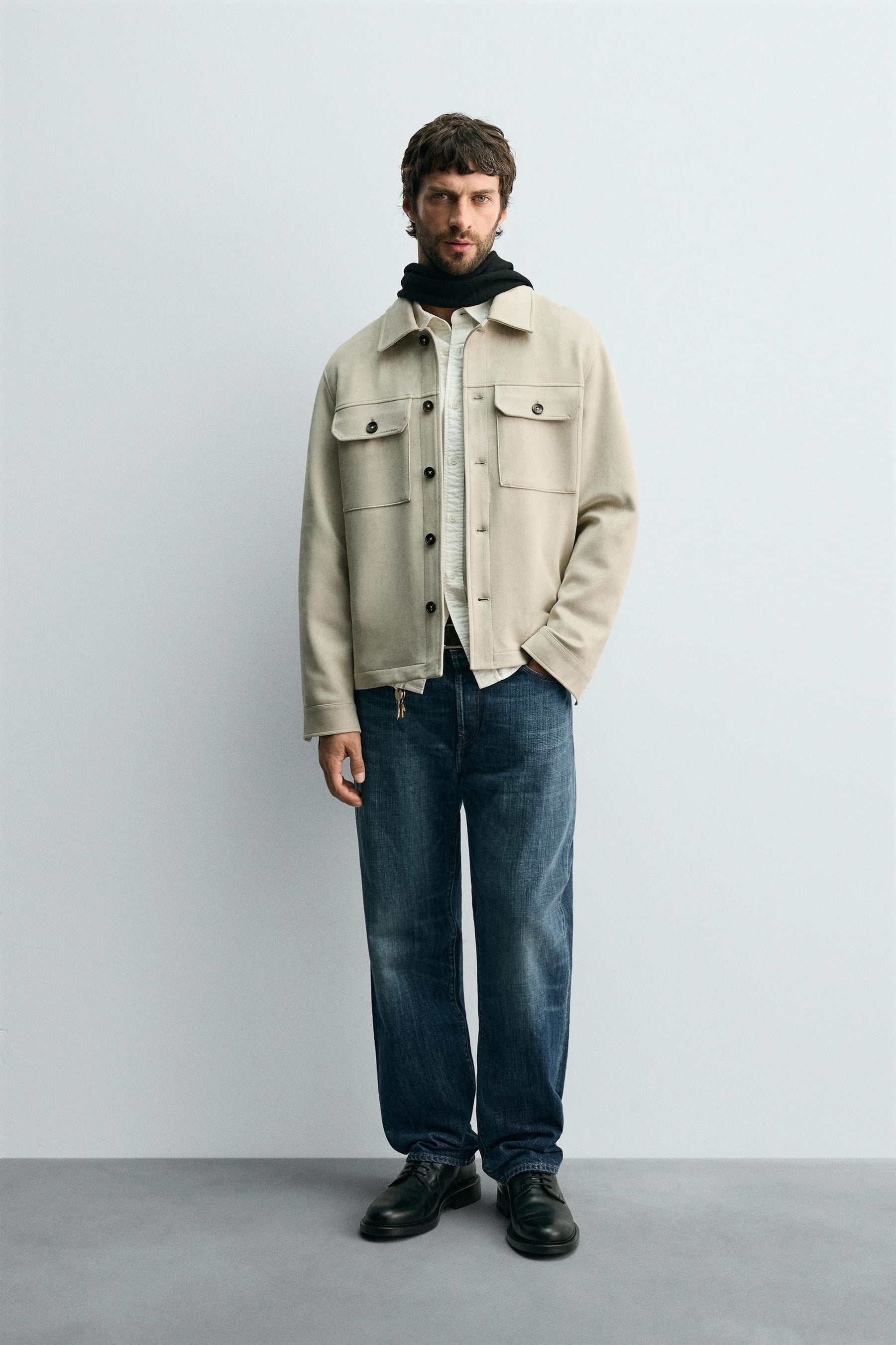 FAUX SUEDE OVERSHIRT - Image 1