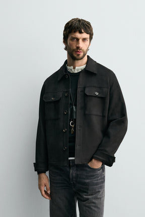 FAUX SUEDE OVERSHIRT - Image 2