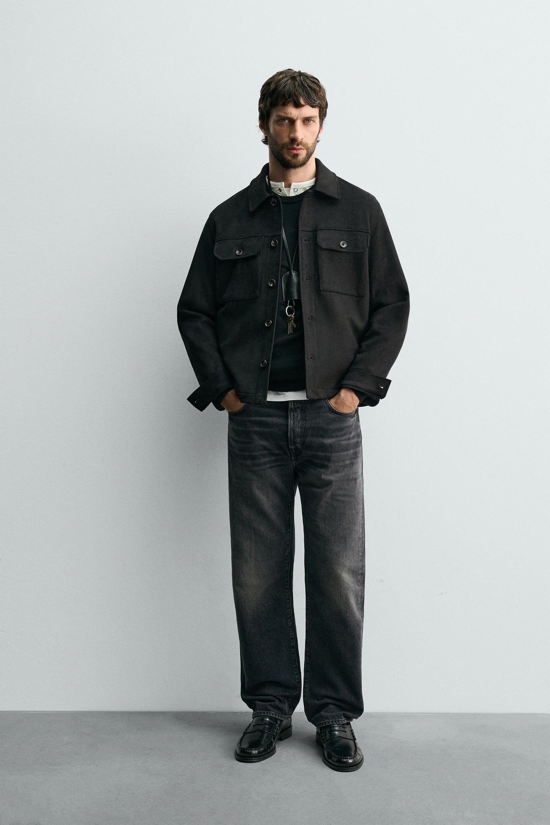 FAUX SUEDE OVERSHIRT - Image 1