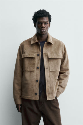 FAUX SUEDE OVERSHIRT - Image 2