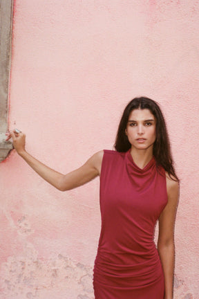 LONG GATHERED DRESS - Image 5