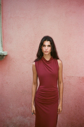 LONG GATHERED DRESS - Image 1