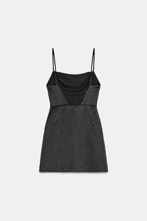 RHINESTONE SATIN MINI DRESS - Image 6