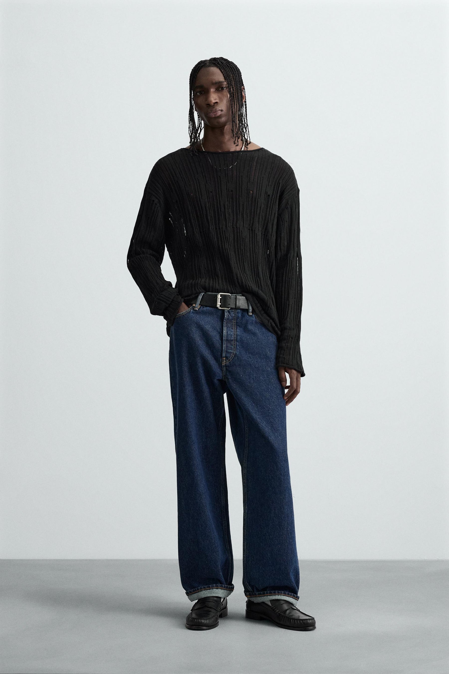 DECONSTRUCTED TEXTURED SWEATER - Image 1
