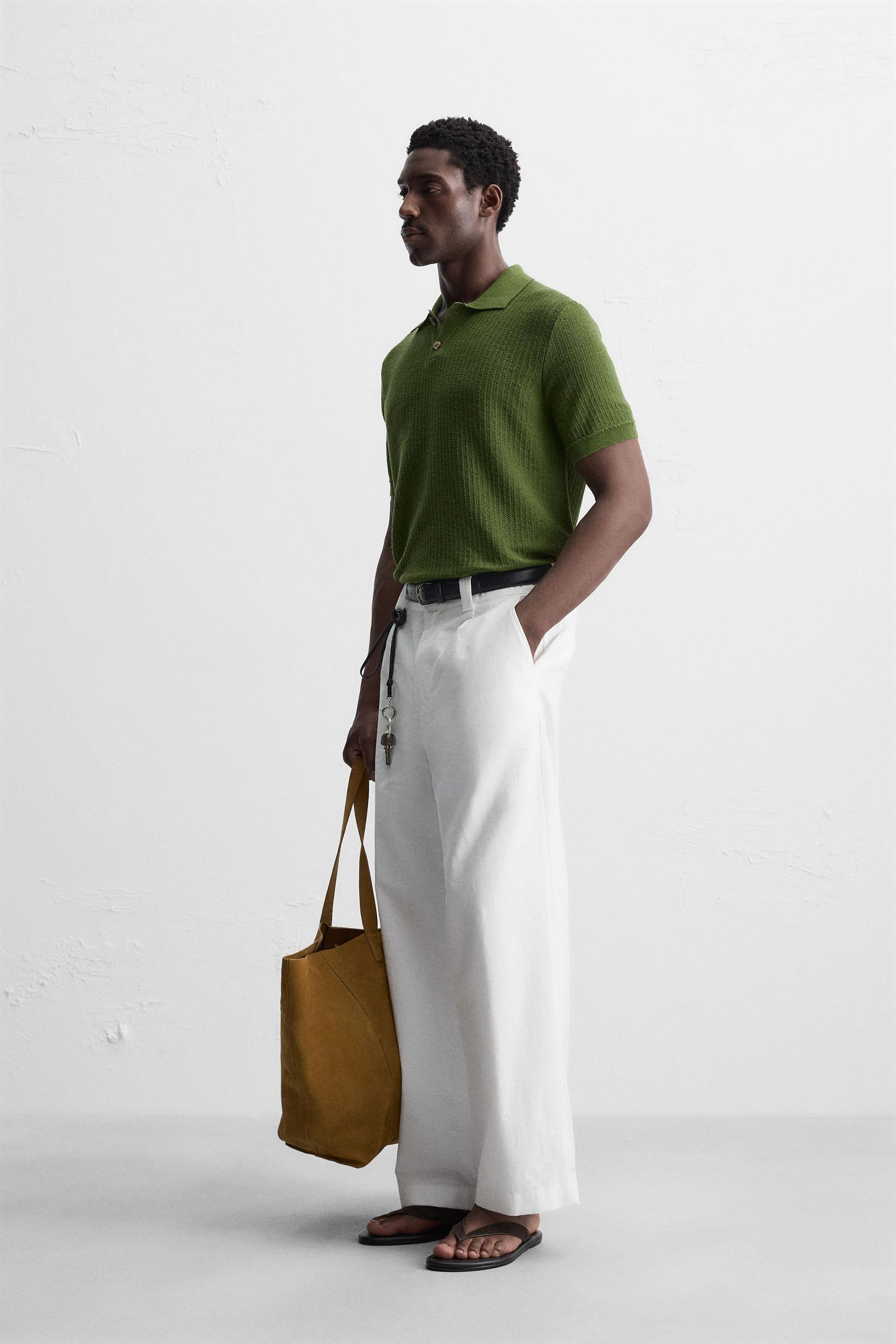 TEXTURED KNIT POLO SHIRT - Image 4