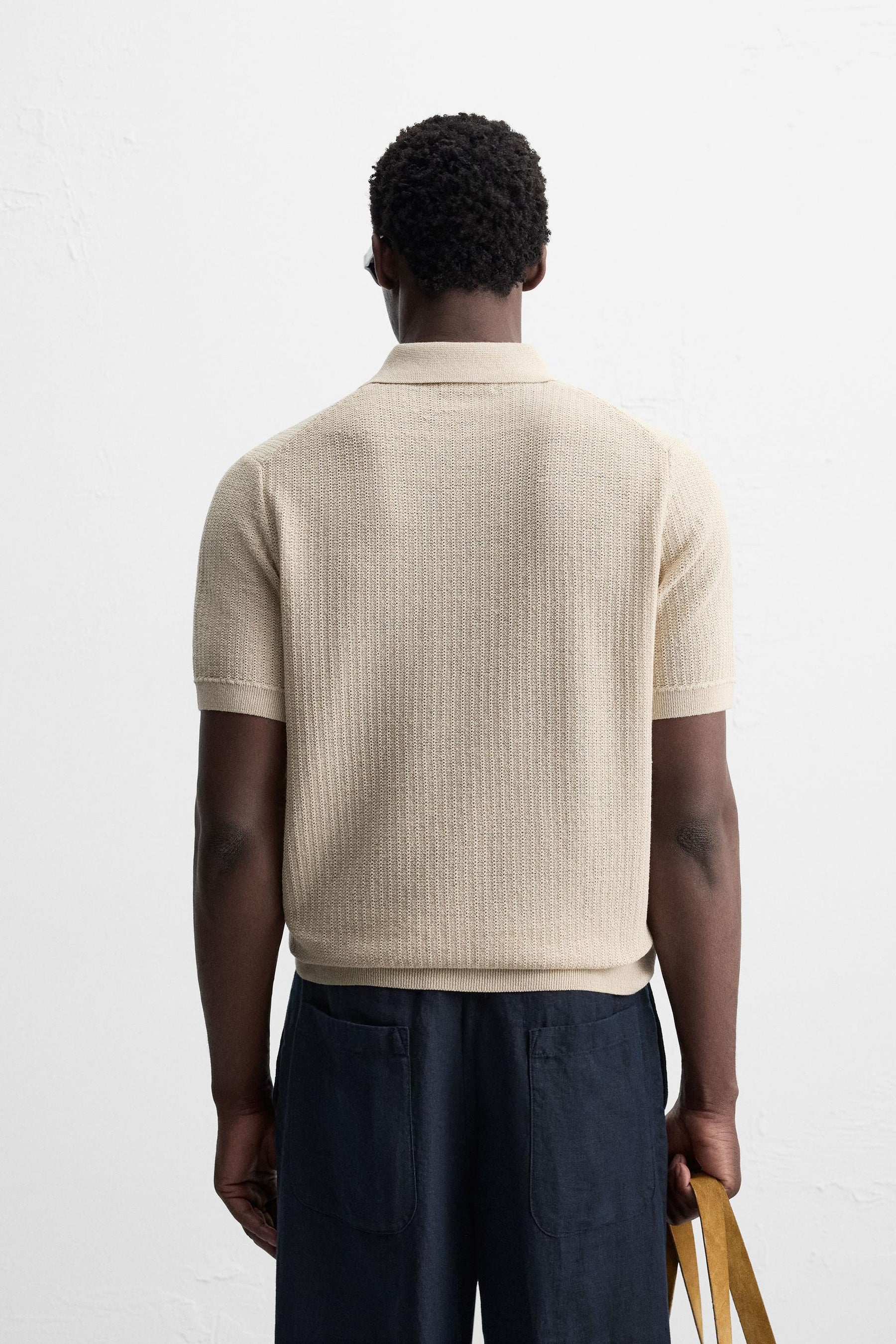 TEXTURED KNIT POLO SHIRT - Image 3