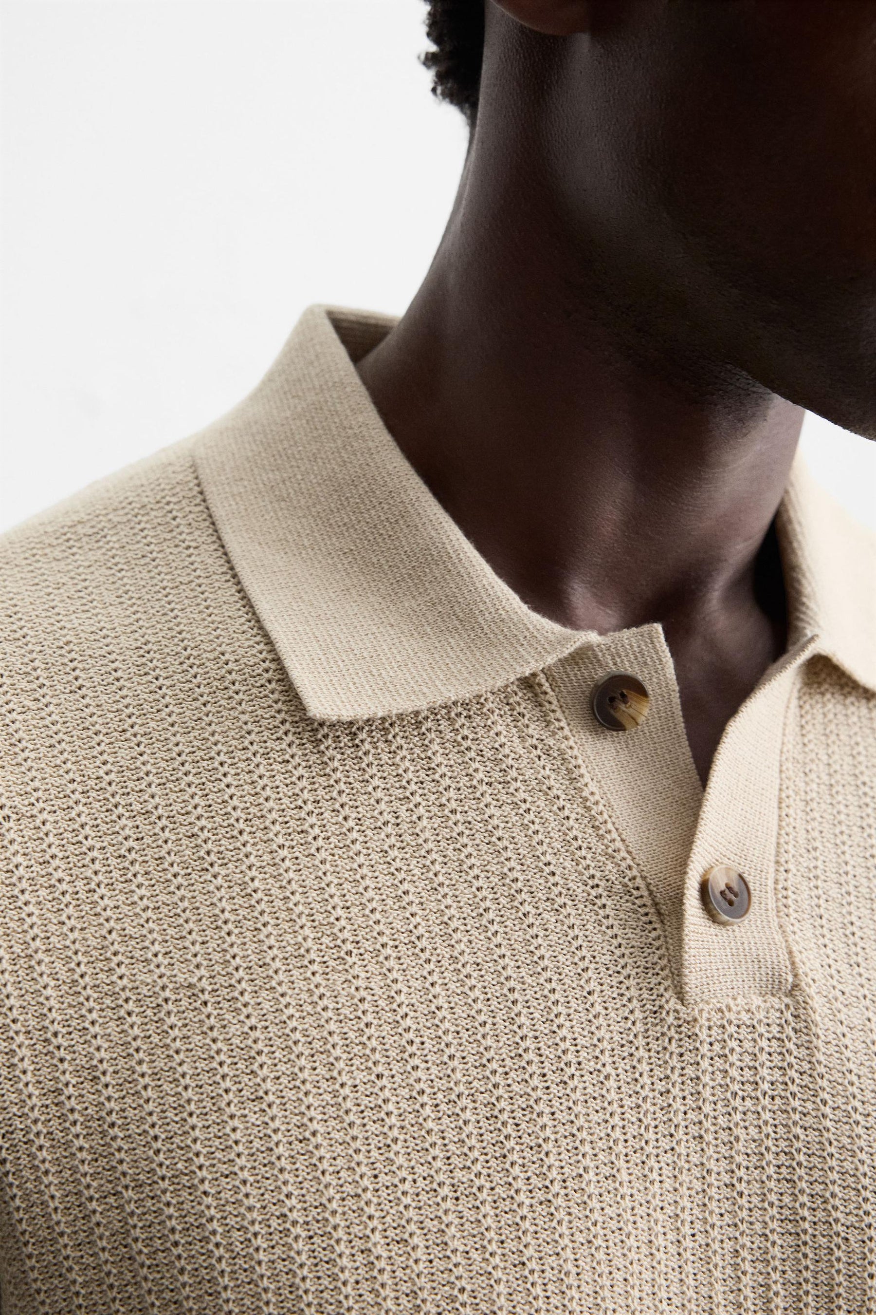 TEXTURED KNIT POLO SHIRT - Image 5
