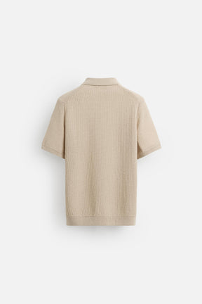 TEXTURED KNIT POLO SHIRT - Image 6