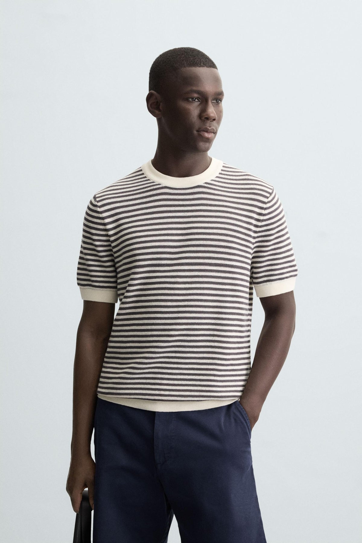 STRIPED KNIT T-SHIRT - Image 2