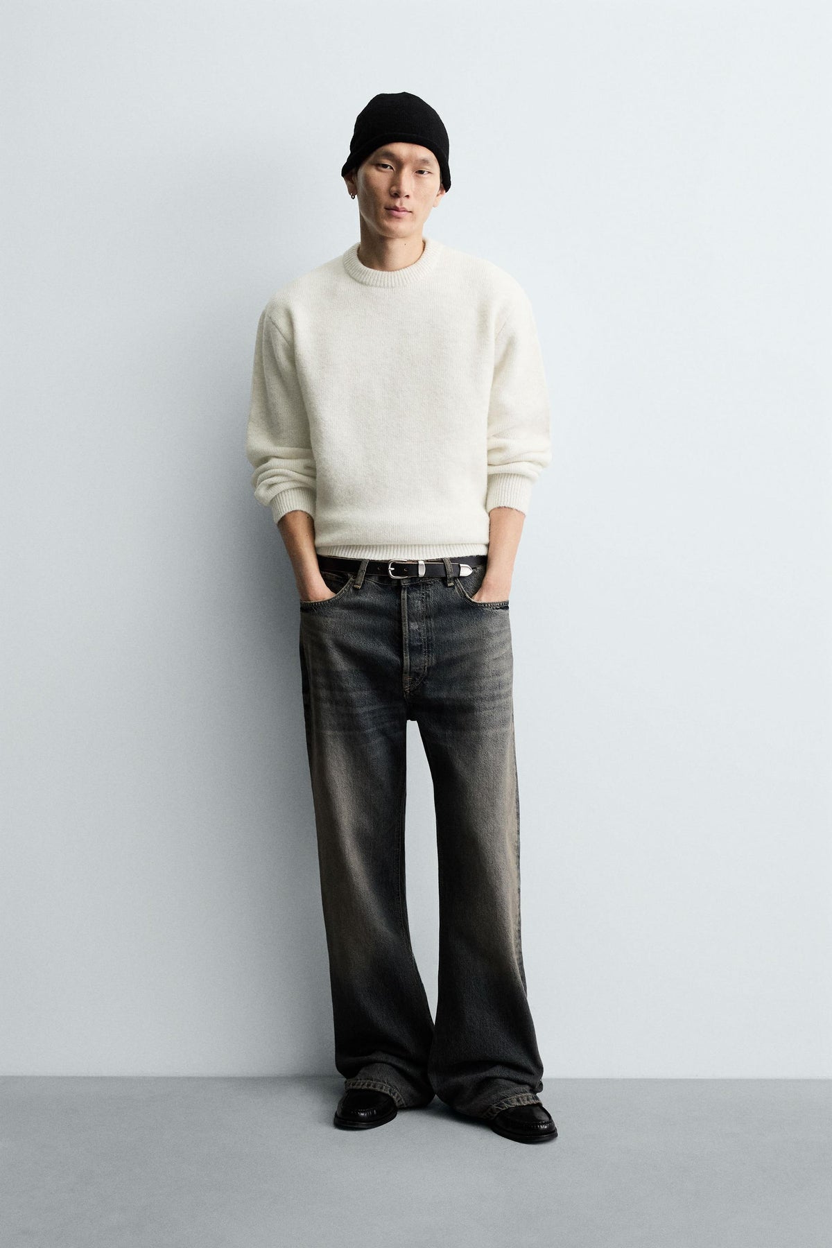 Kastenförmiger Strickpullover