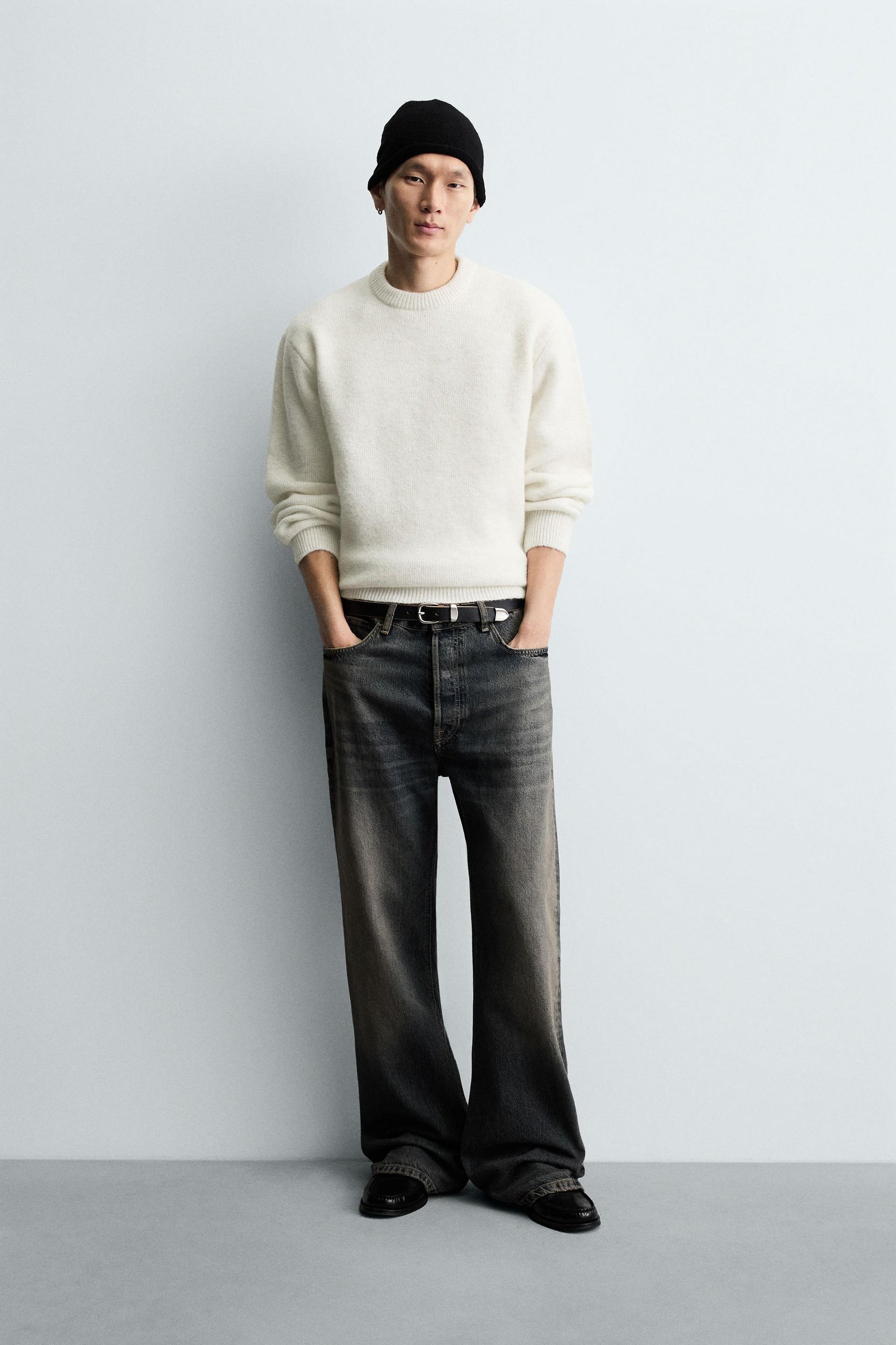 Kastenförmiger Strickpullover