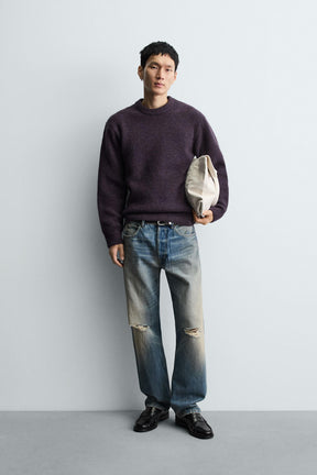 Kastenförmiger Strickpullover