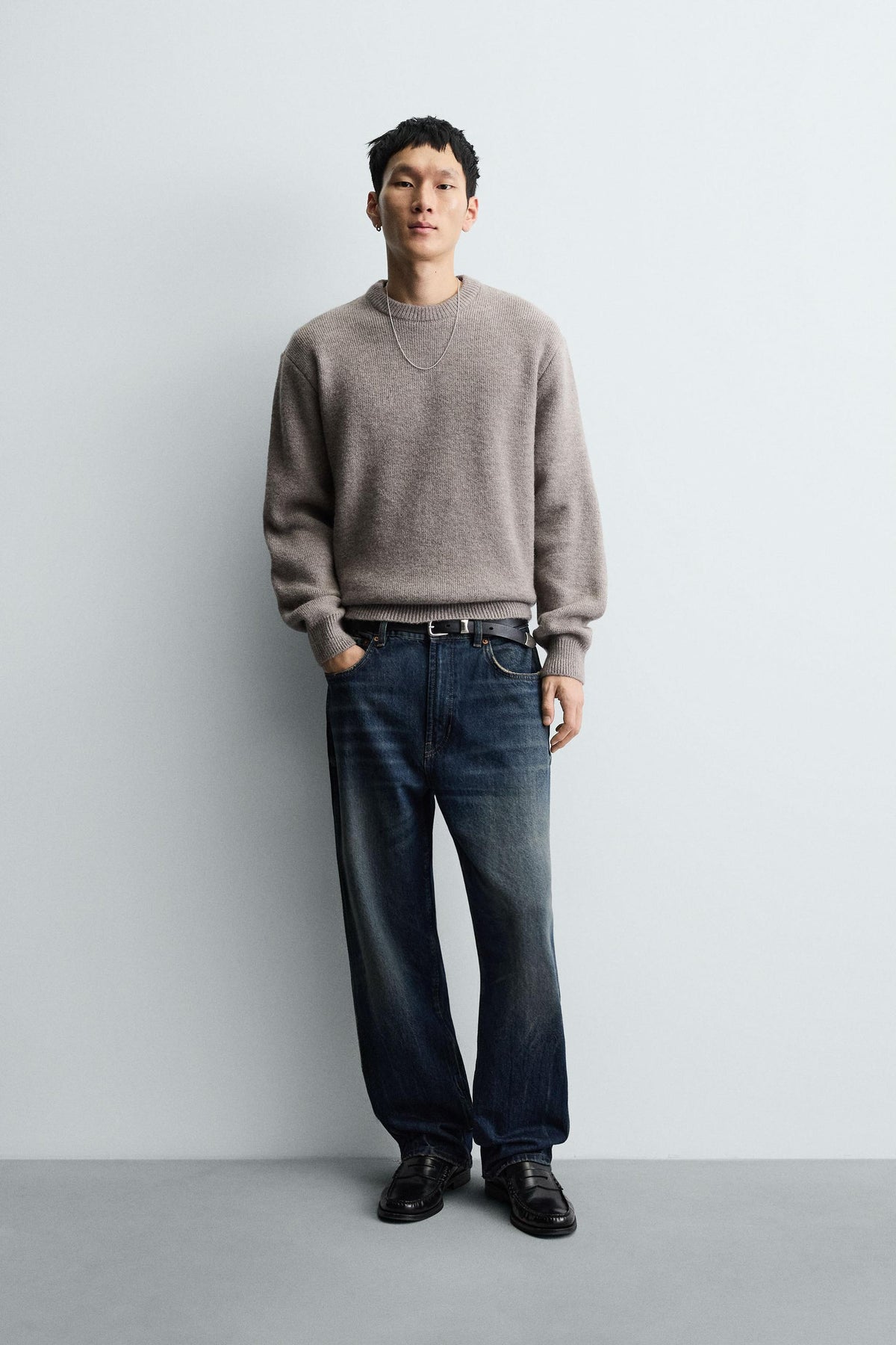 Kastenförmiger Strickpullover