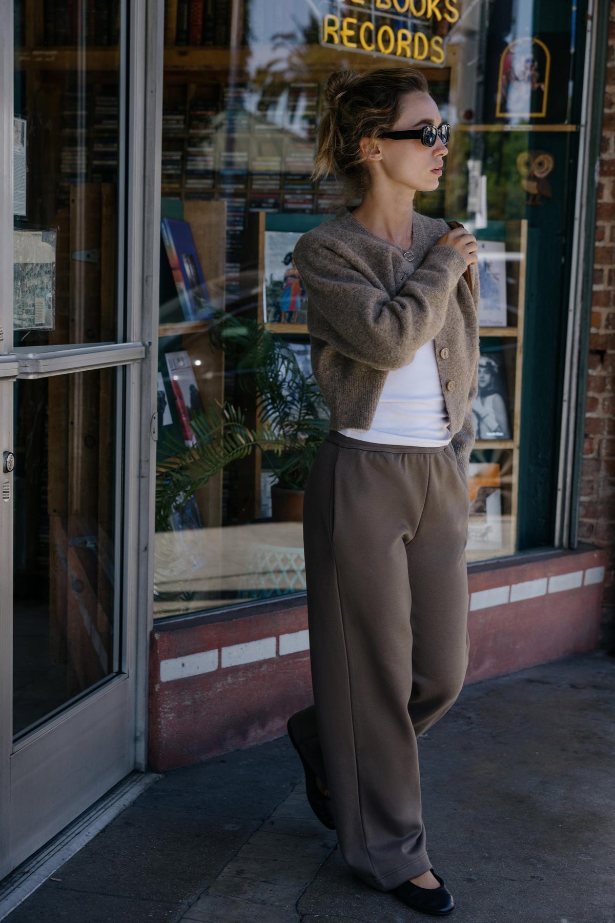 Plüschhose mit weitem Bein