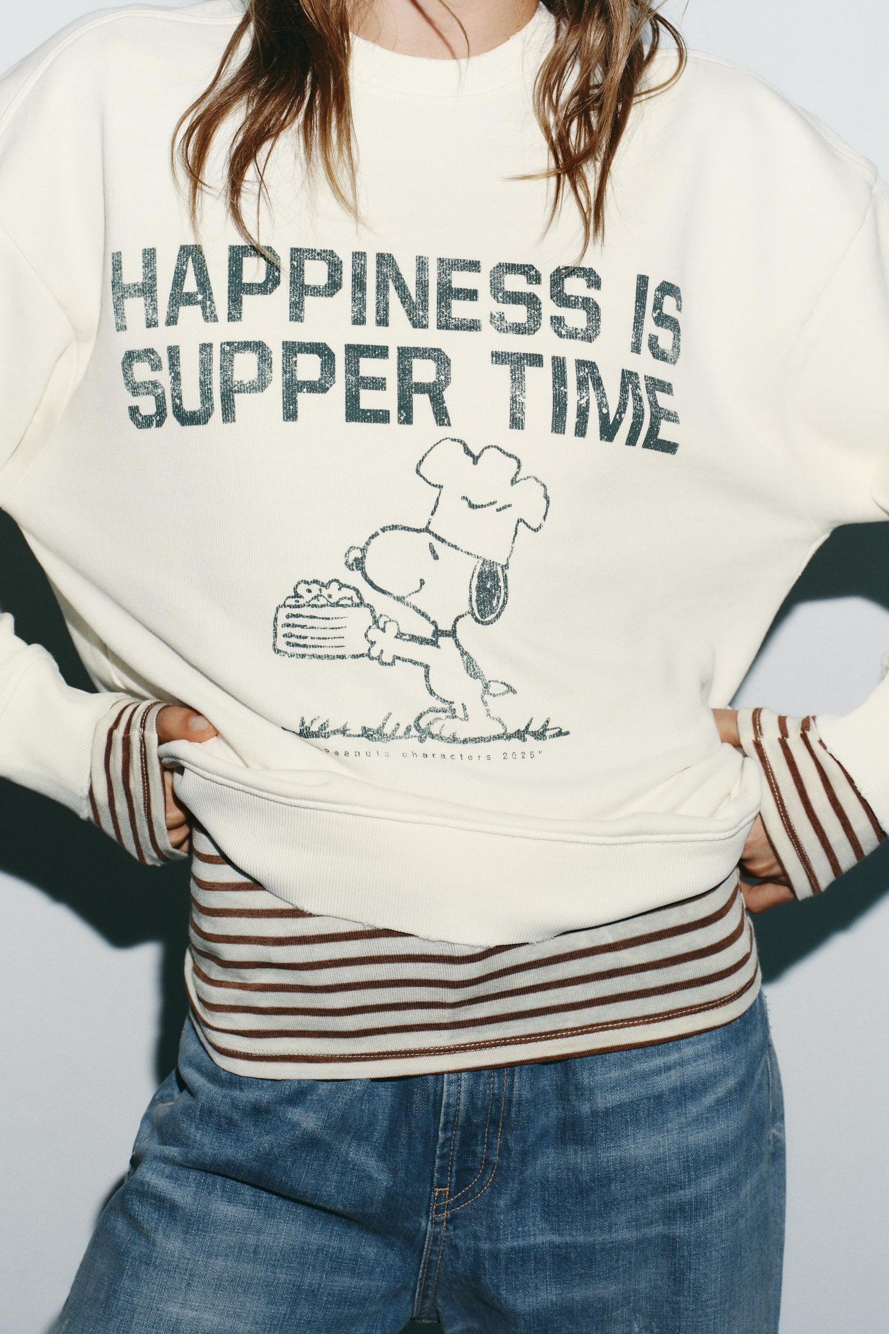 Gewaschenes Snoopy Peanuts Sweatshirt