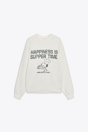Gewaschenes Snoopy Peanuts Sweatshirt