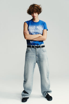 T-Shirt mit verblasstem Texteffekt