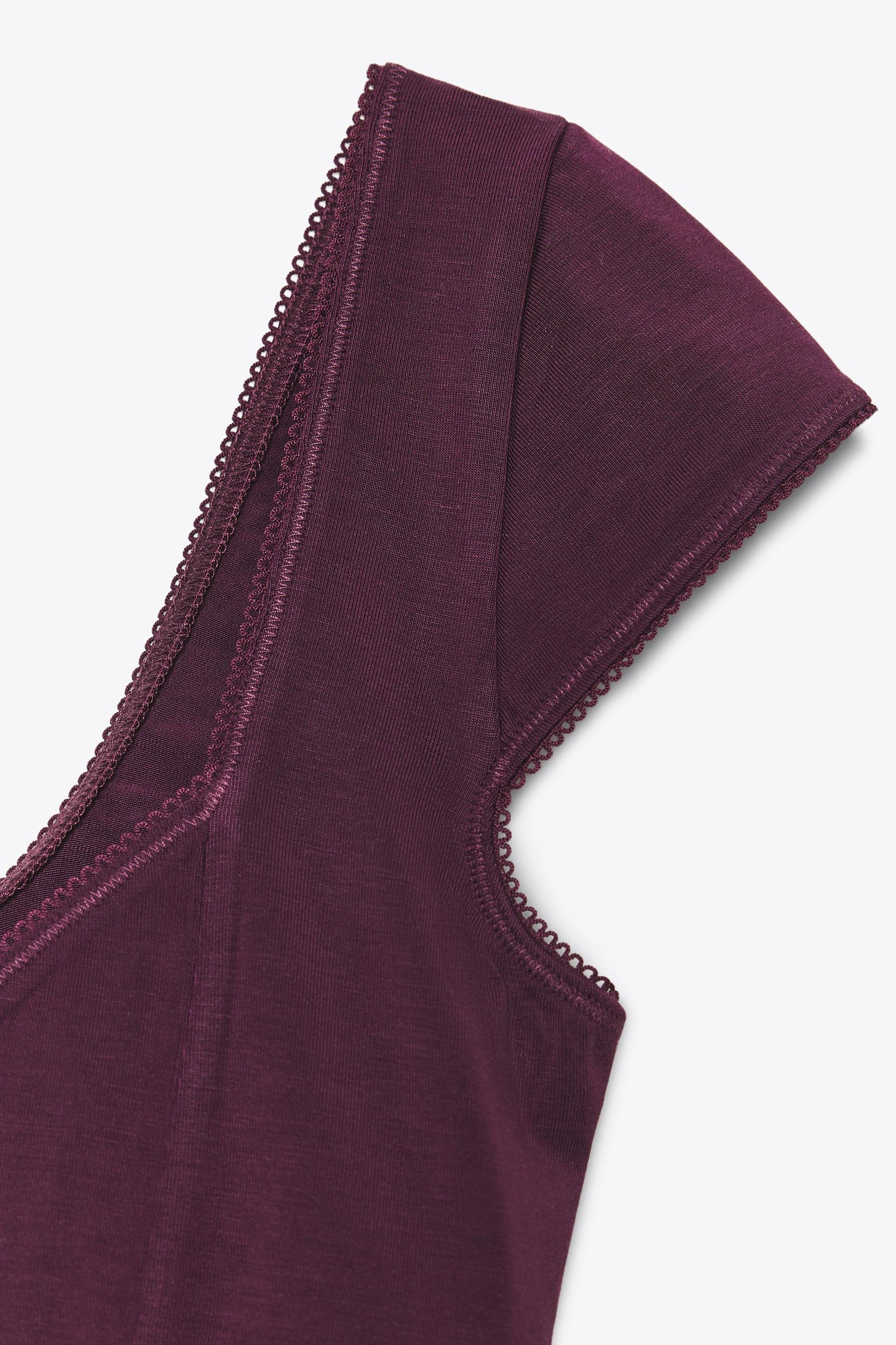 Lyocell-Top mit Spitzenbesatz