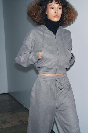 Weicher Rippstrick-Hoodie