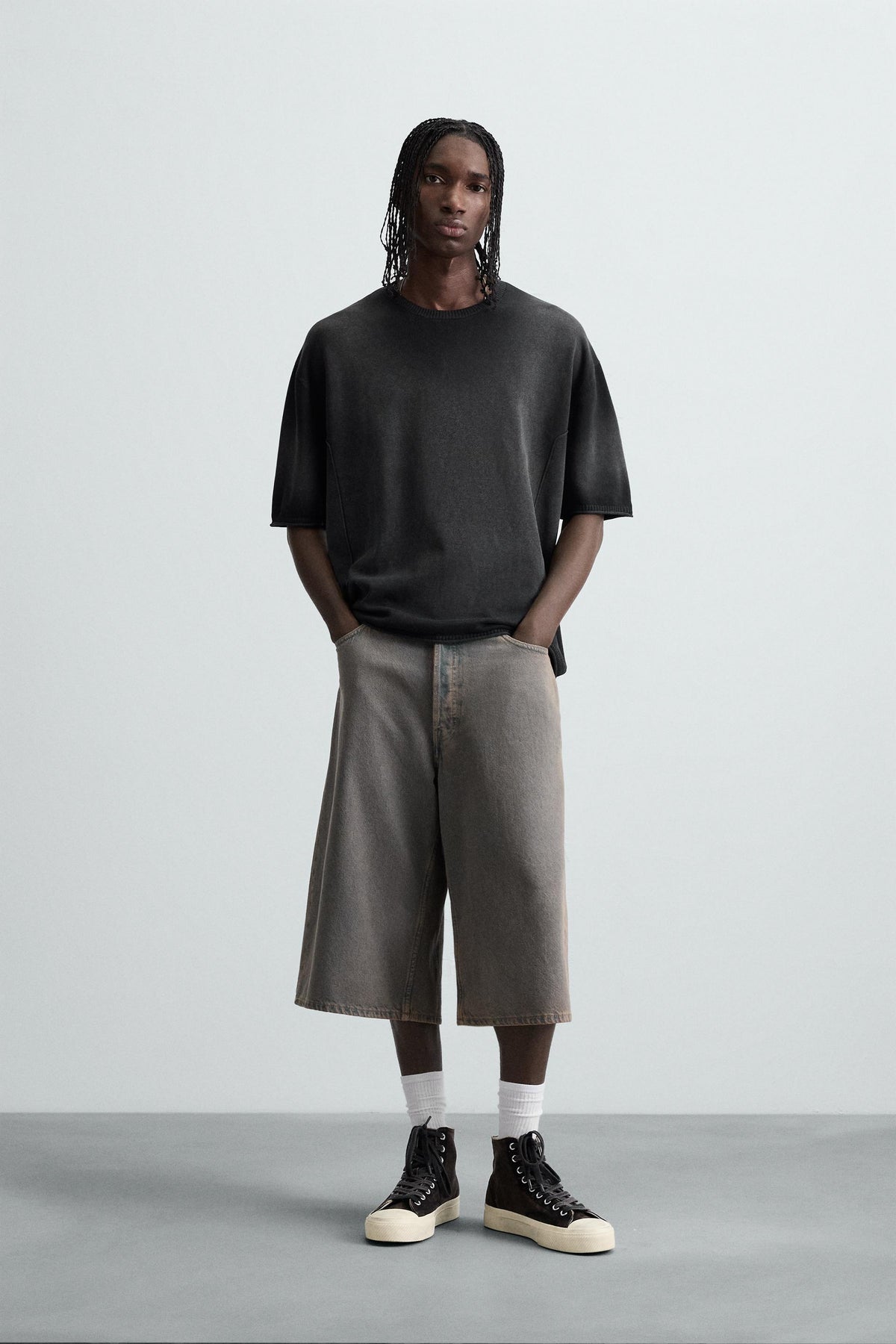 SPRAY PRINT KNIT T-SHIRT - Image 1