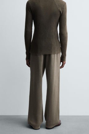 TEXTURED KNIT TROUSERS - Image 3