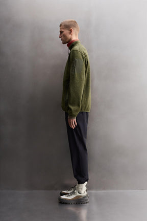 CONTRAST FLEECE KNIT CARDIGAN - Image 4