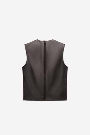 Leather Waistcoat With Studs - Image 2