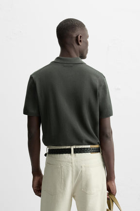 TEXTURED KNIT POLO SHIRT - Image 3