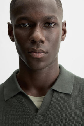 TEXTURED KNIT POLO SHIRT - Image 6