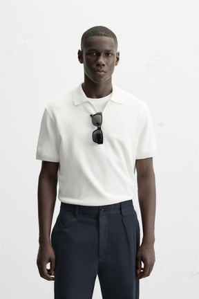 TEXTURED KNIT POLO SHIRT - Image 2
