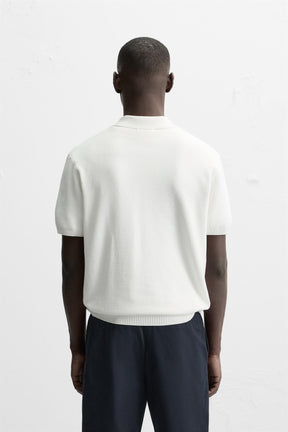 TEXTURED KNIT POLO SHIRT - Image 3