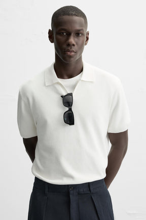 TEXTURED KNIT POLO SHIRT - Image 5
