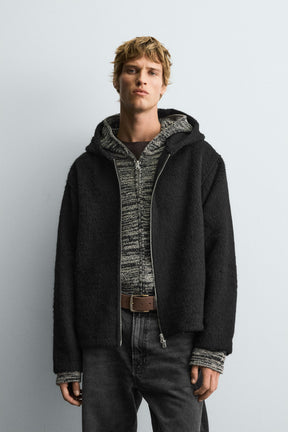 FAUX FUR HOODED OVERSHIRT - Image 2