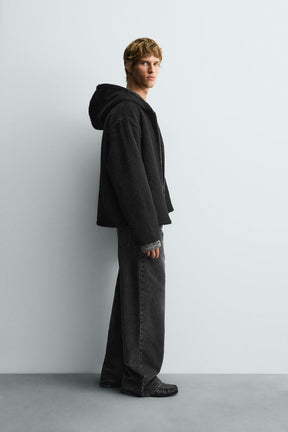 FAUX FUR HOODED OVERSHIRT - Image 4