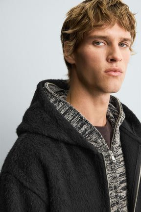 FAUX FUR HOODED OVERSHIRT - Image 5