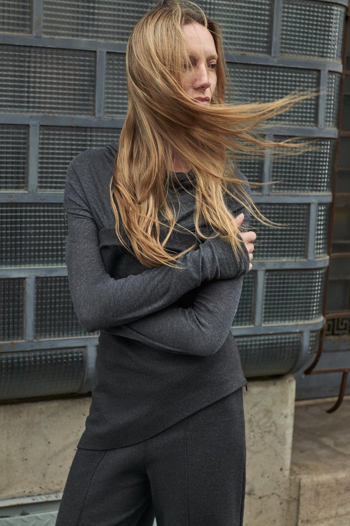 Drapiertes Lyocell-T-Shirt