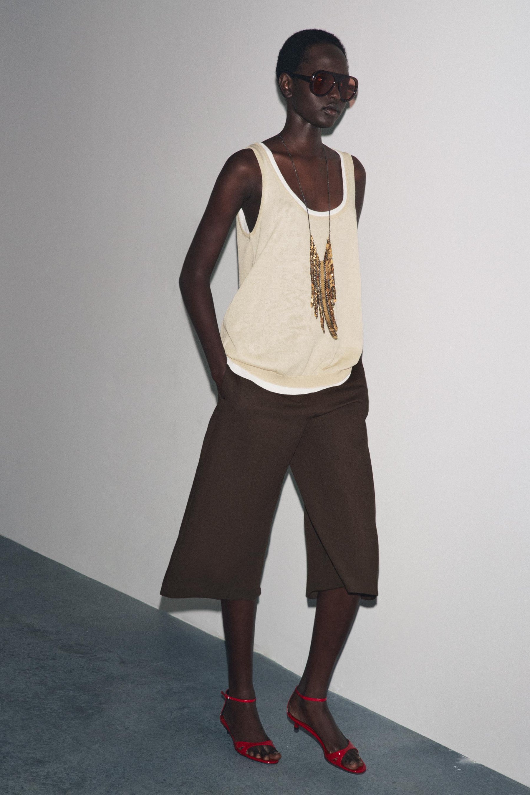 DOUBLE LAYER KNIT TOP - Image 1