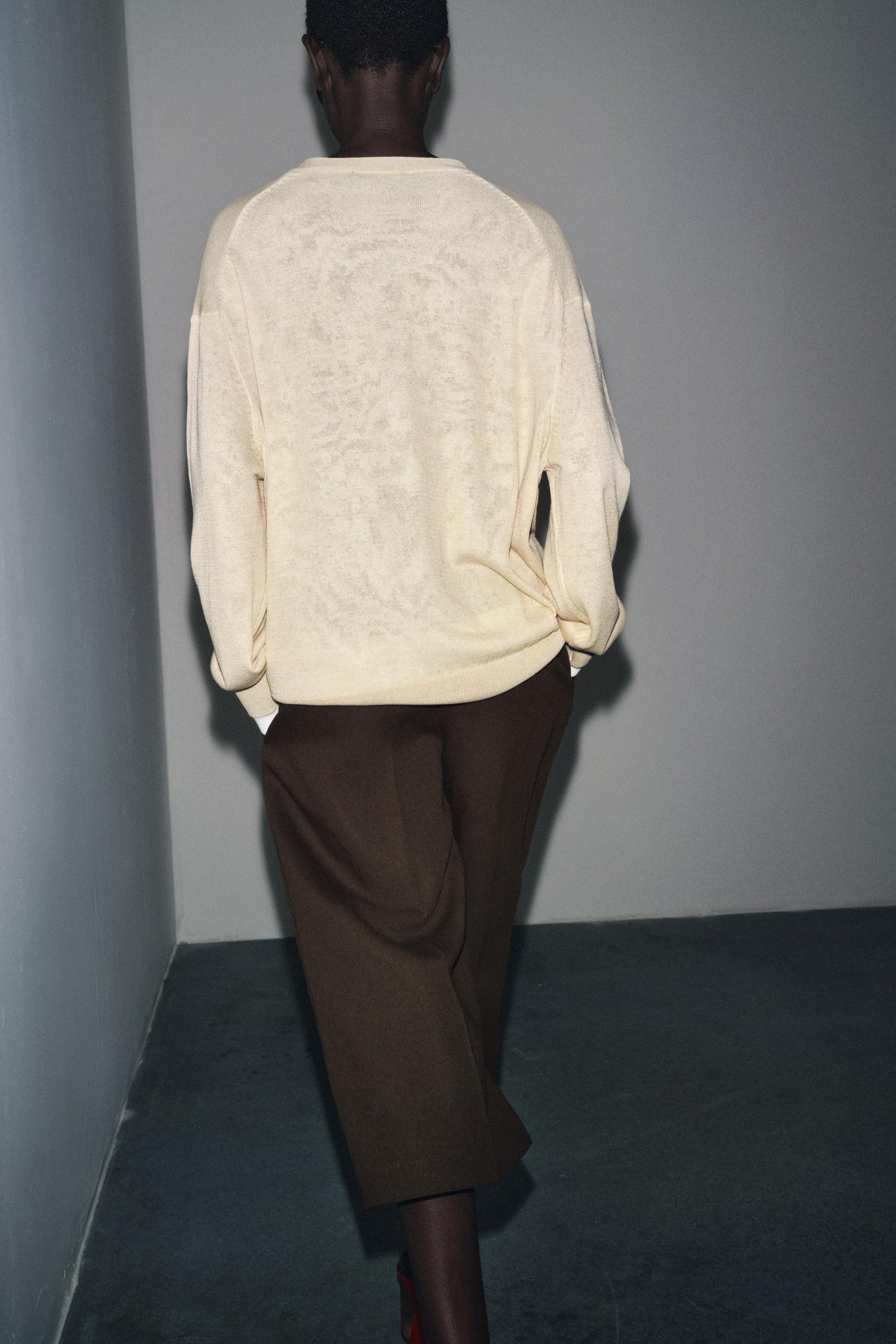 DOUBLE LAYER KNIT CARDIGAN - Image 3